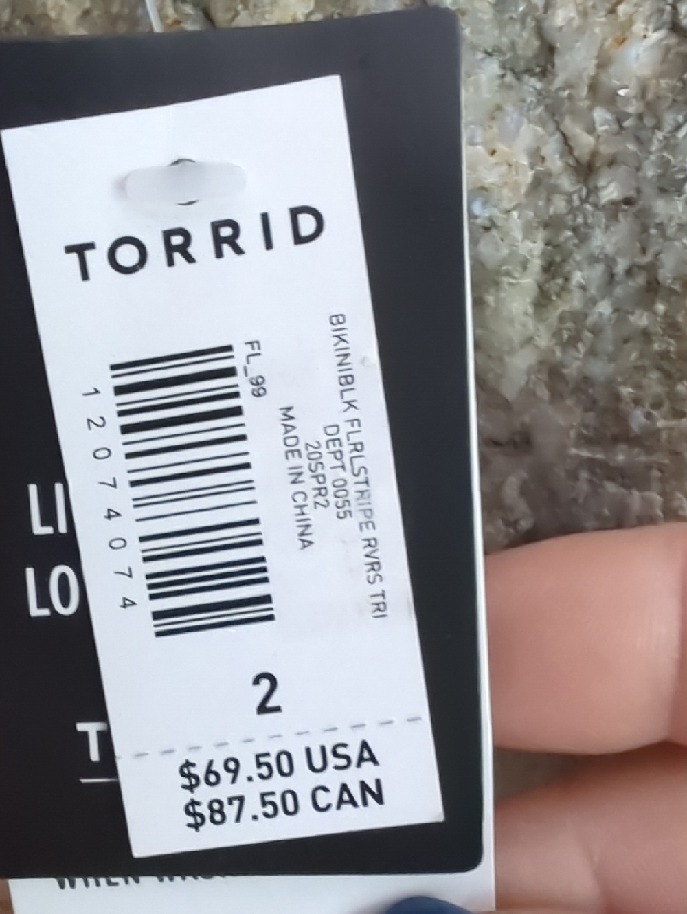 Torrid Floral & Stripe Reversible Bikini Top - Picture 9 of 12